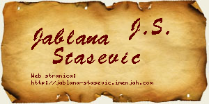 Jablana Stašević vizit kartica